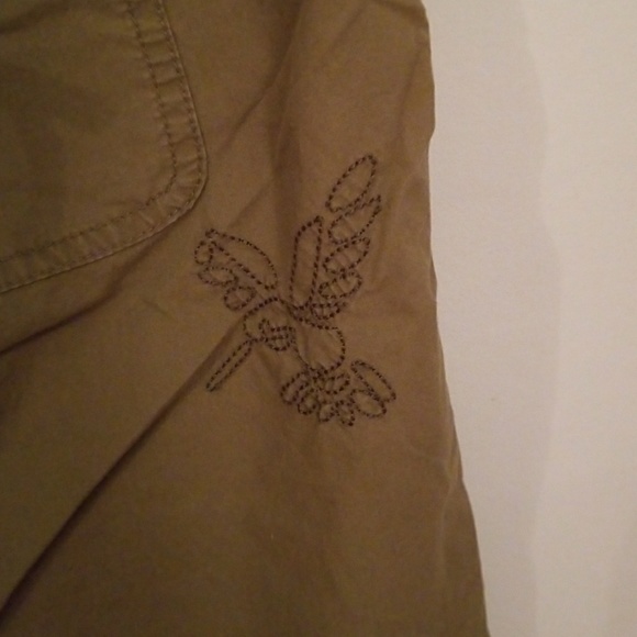 Army Green Embroidered Torrid Skirt - Picture 6 of 7